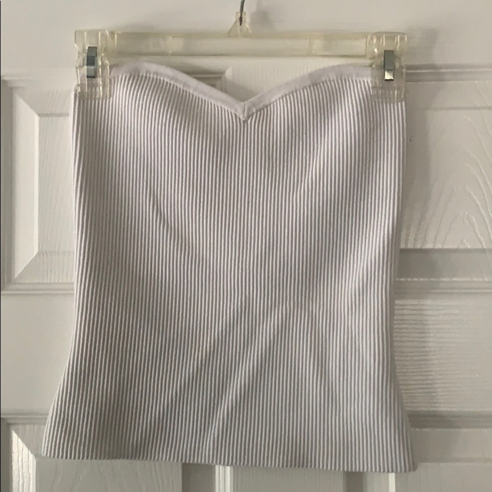 Aritzia ribbed strapless top size medium